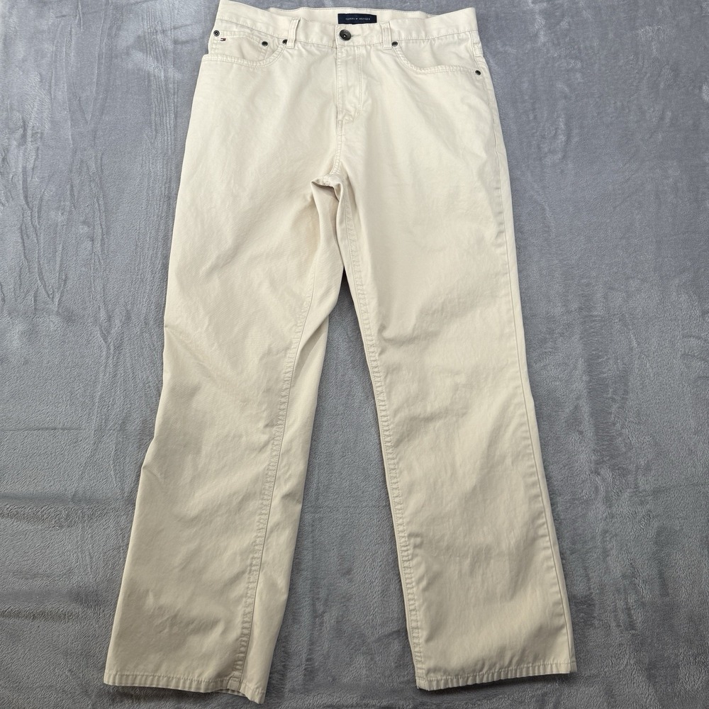 Tommy Hilfiger Men's Khaki Pants Chinos Straight Leg 30x32 Beige Casual